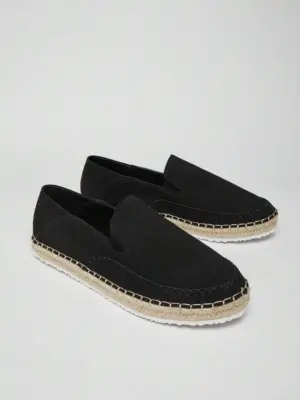 Men’s Black Bohemian Buckle Detail Casual Loafers