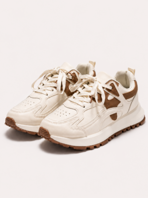 Women’s Chunky Platform Lace-Up Retro Low-Top Sneakers