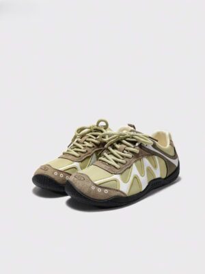 Women’s Green Flat Lace-Up Everyday Walking Shoes